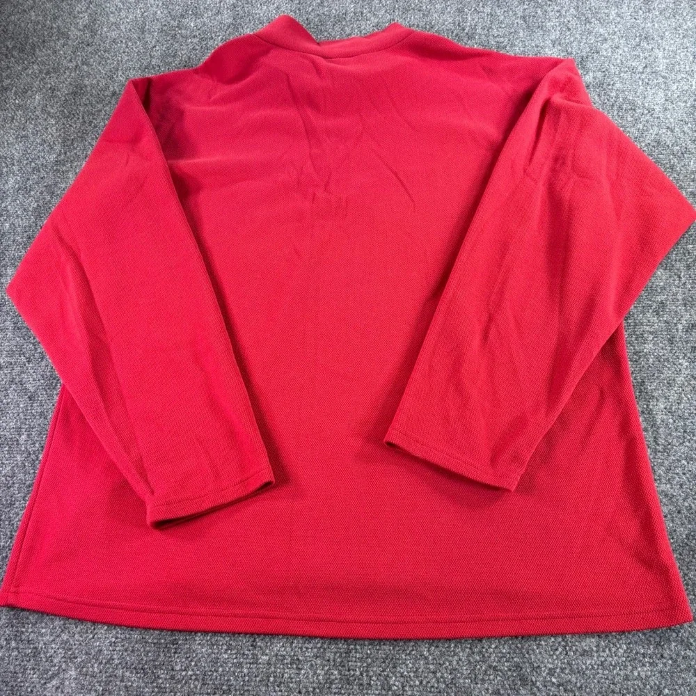 The North Face Quarter Zip Fleece Mens L Red Textured Pullover Hiking Gorpcore